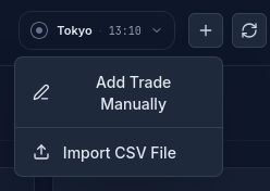 The Import menu in the top bar