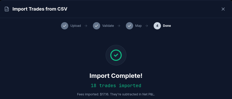 Import complete