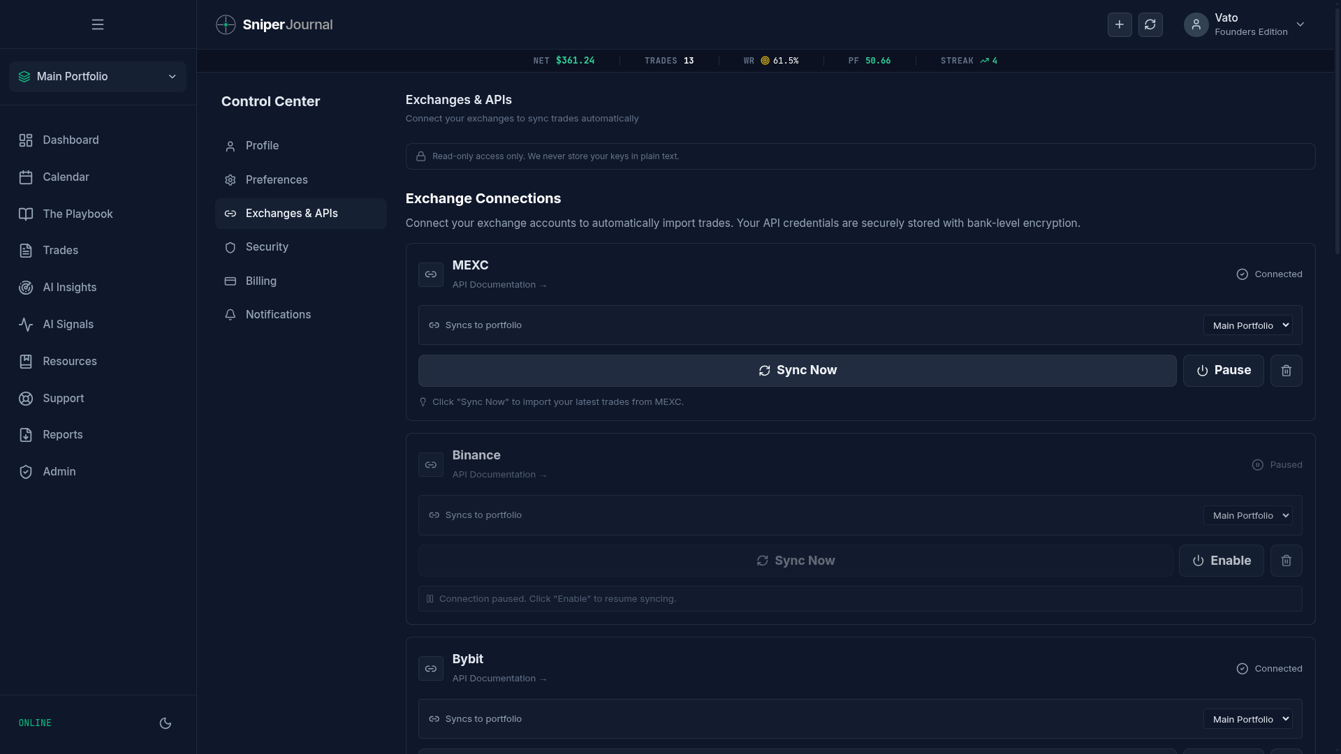 How Exchange Sync Works: Auto-Import Your Trades via API