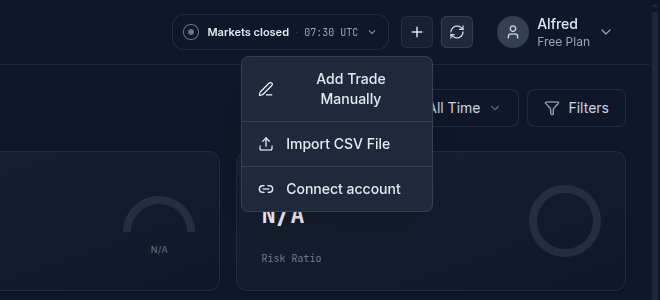 The + menu with Import CSV File
