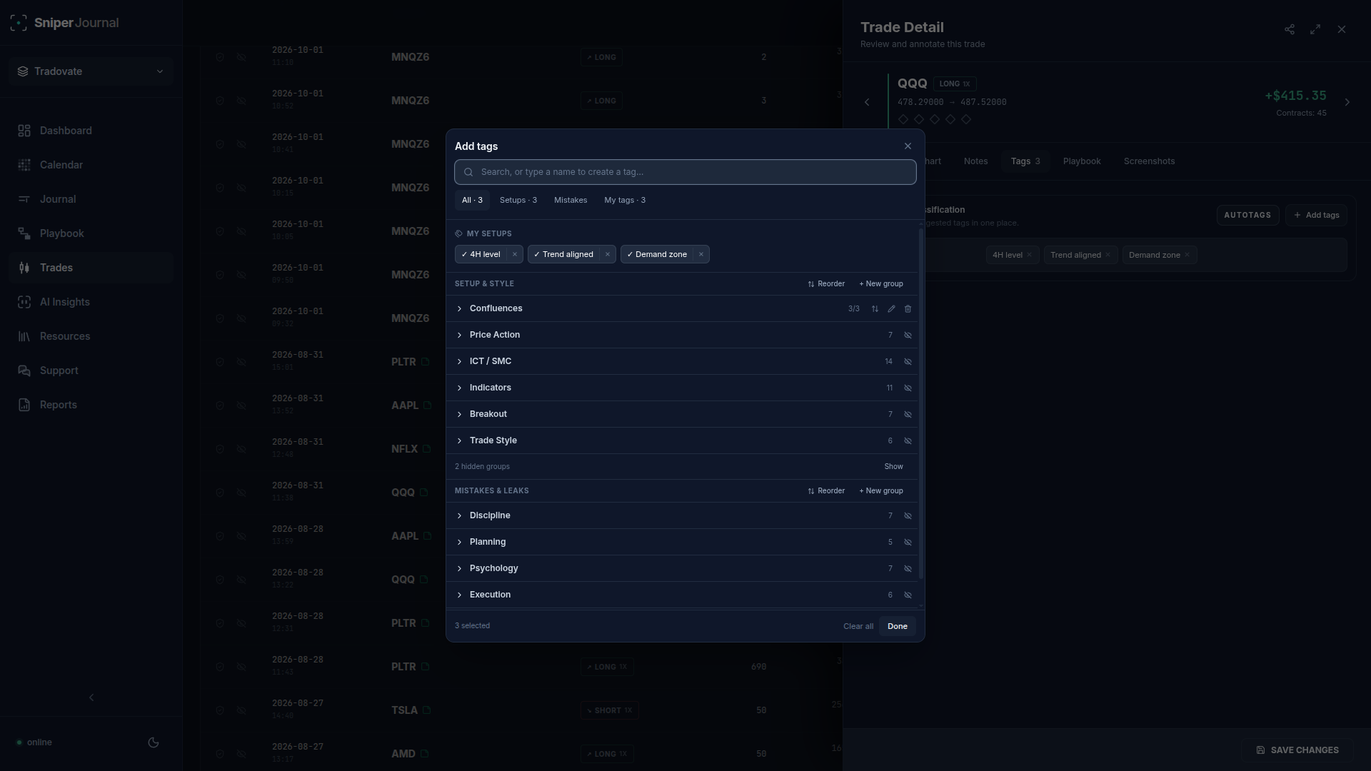 The tag picker